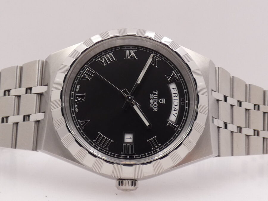 Tudor Royal Day-Date 28600 BOX&PAPERS Anno 2022 Automatico Lunetta Thunderbird Bracciale Jubille Acciaio - immagine 7