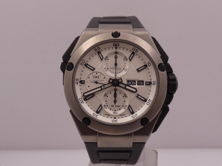 Cronografo IWC Ingenieur Double Titanio Rattrapante Split Second Day-Date IW3865 Automatico - immagine 6