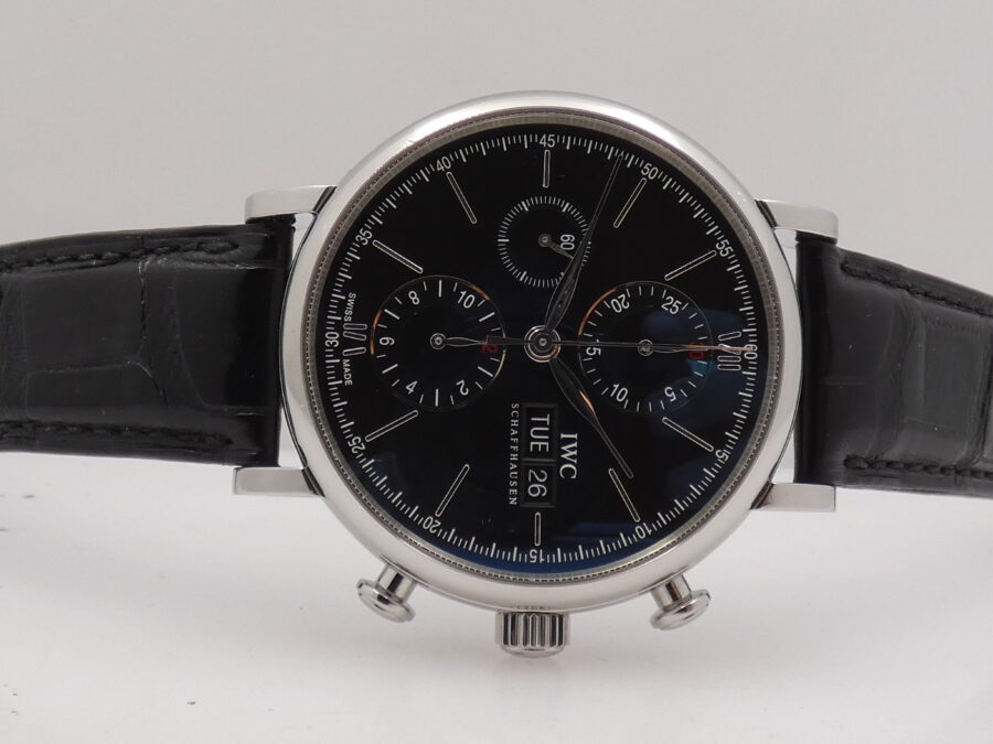 Cronografo IWC Portofino Day-Date IW3910 WITH PAPERS Anno 2017 Black Dial Automatico Acciaio - immagine 7