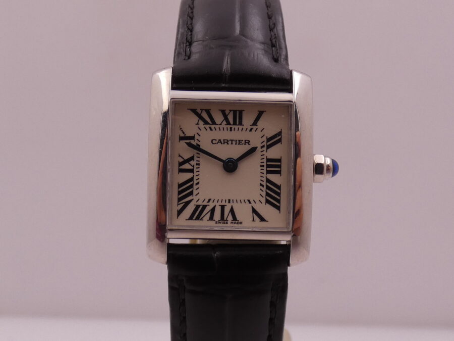 Cartier Tank Française Lady 2403 Oro Bianco 18Kt MINT CONDITION Anni 2000's - immagine 8