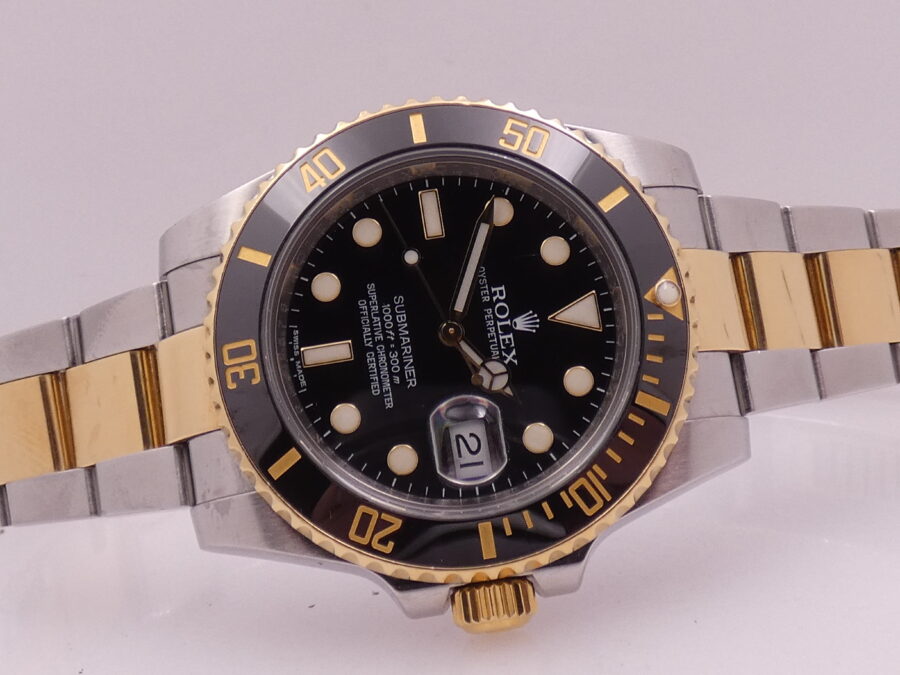 Rolex Submariner Date 116613LN Oro massiccio & Acciaio 18Kt BOX&PAPERS Anno 2011 Automatico - immagine 8