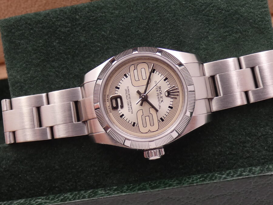 Rolex Oyster Perpetual Lady 26mm 176210 WITH PAPERS & TAG PRICE Anno 2008 Automatico Thunderbird Bezel - immagine 7
