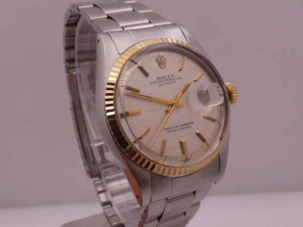 Rolex Datejust 36 1601 LINEN DIAL Lunetta Oro Massiccio 18Kt TOP CONDITION Anno 1973 Mai Lucidato
