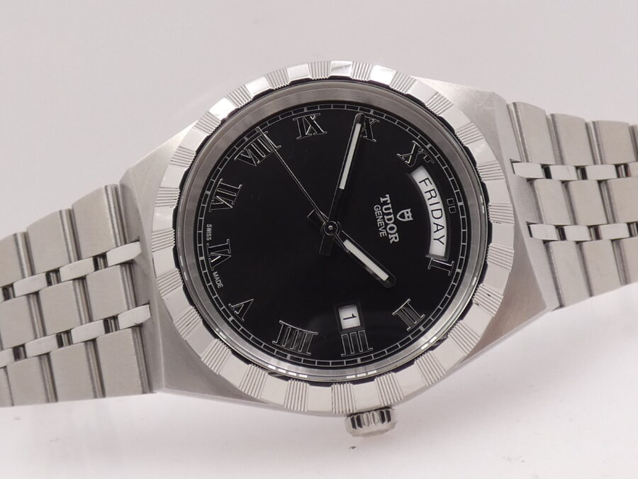 Tudor Royal Day-Date 28600 BOX&PAPERS Anno 2022 Automatico Lunetta Thunderbird Bracciale Jubille Acciaio - immagine 8