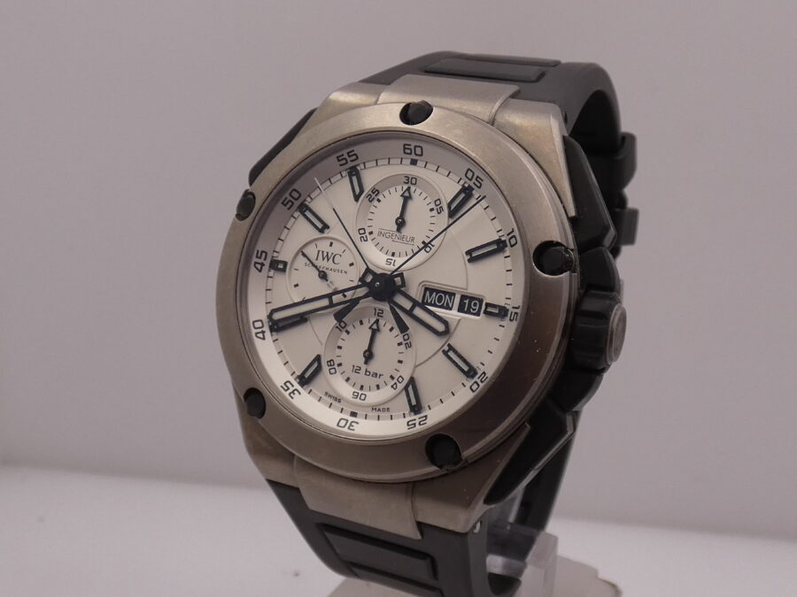 Cronografo IWC Ingenieur Double Titanio Rattrapante Split Second Day-Date IW3865 Automatico - immagine 7