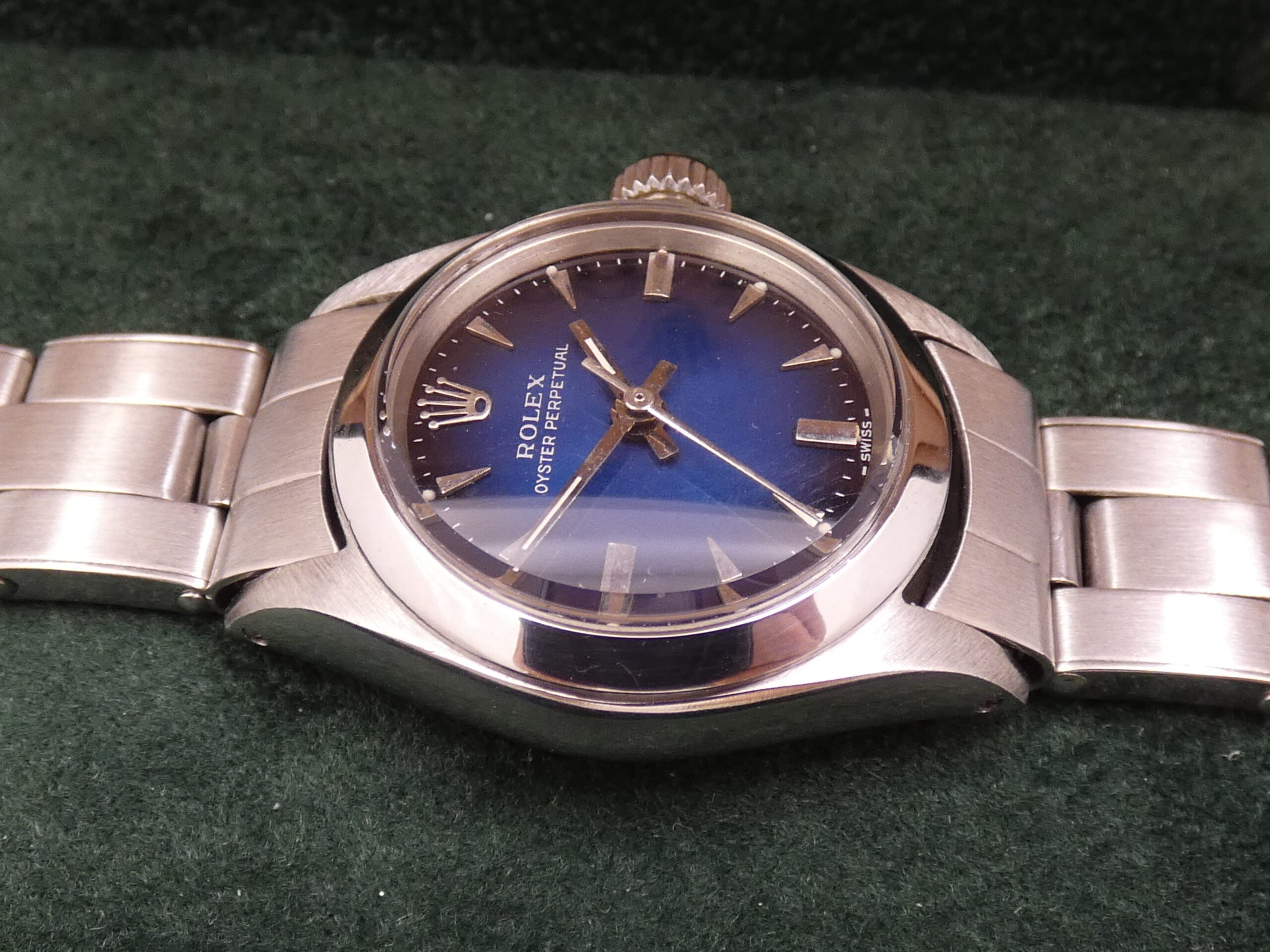 Rolex Oyster Perpetual Lady 6618 Blue Degradè Dial Anno 1969 Automatico Bracciale Oyster Acciaio - immagine 8