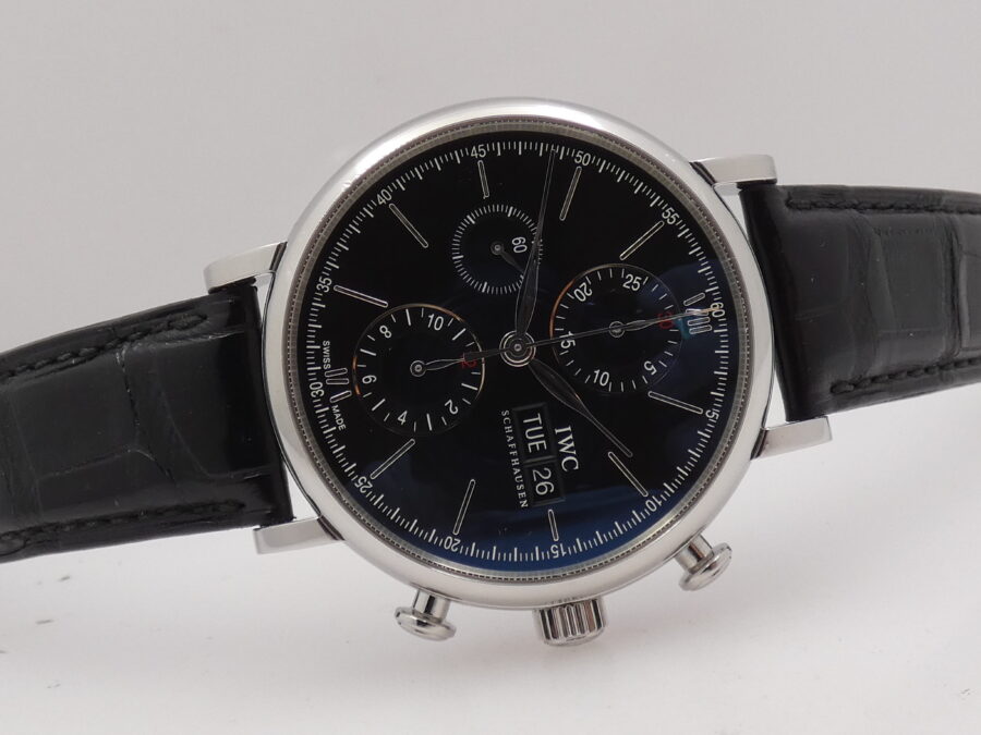 Cronografo IWC Portofino Day-Date IW3910 WITH PAPERS Anno 2017 Black Dial Automatico Acciaio - immagine 8