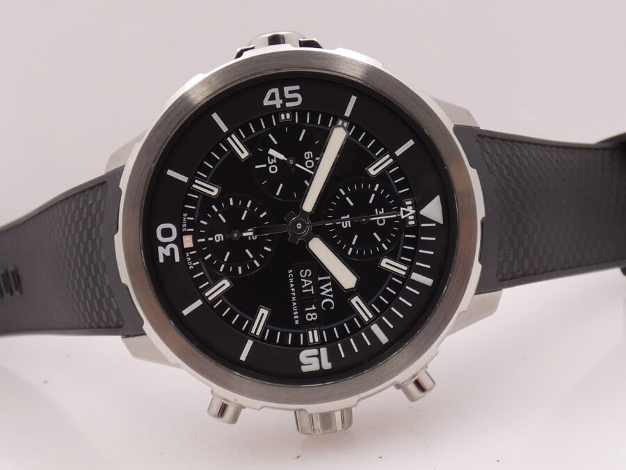 Cronografo IWC Aquatimer Day-Date 45mm IW3768 With PAPERS Acciaio 2016 LIKE NEW Automatico Acciaio - immagine 7