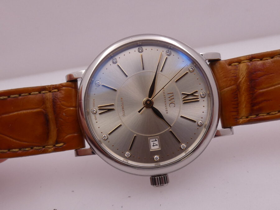 IWC Portofino Automatic 37mm DIAMOND DIAL BOX&PAPERS Anno 2018 IW4581 Acciaio - immagine 8