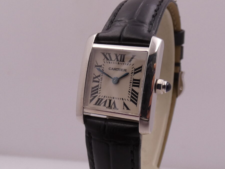 Cartier Tank Française Lady 2403 Oro Bianco 18Kt MINT CONDITION Anni 2000's - immagine 9