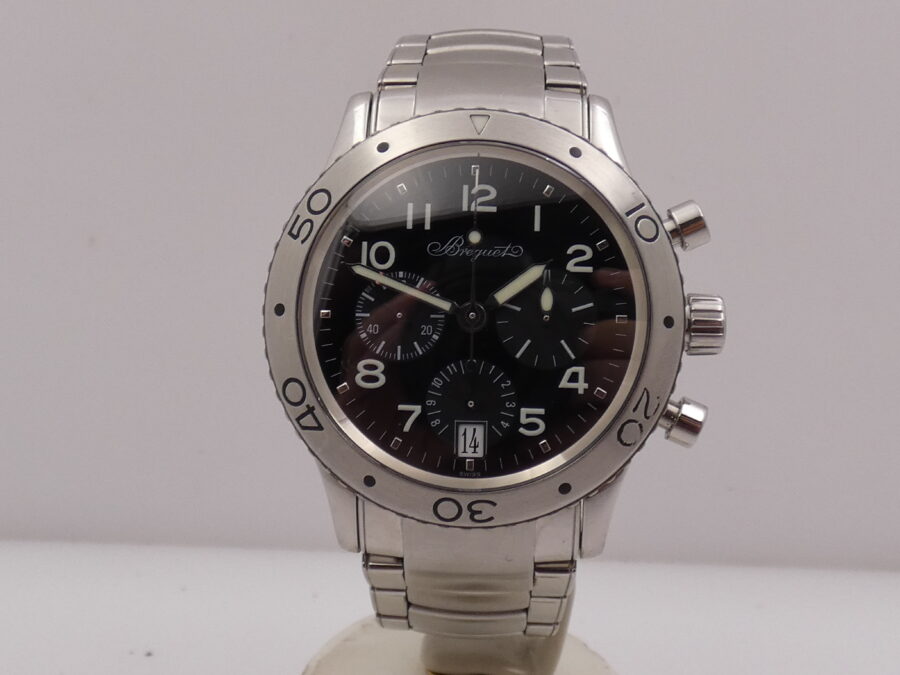 Cronografo Breguet Type XX - XXI - XXII Transatlantique 3820 Flyback Anni 2000's Automatico Acciaio Type XX Braccialato - immagine 9