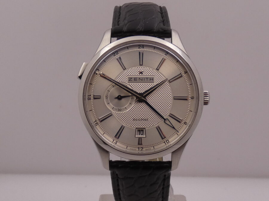 Zenith Elite Dual Time GMT 03.2130.682 LIKE NEW Honey Comb Dial Automatico Acciaio - immagine 9