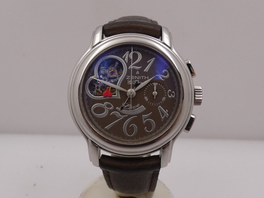 Zenith El Primero Chronomaster Lady WITH PAPERS Open Love Power Reserve Anno 2009 Automatico Acciaio - immagine 9