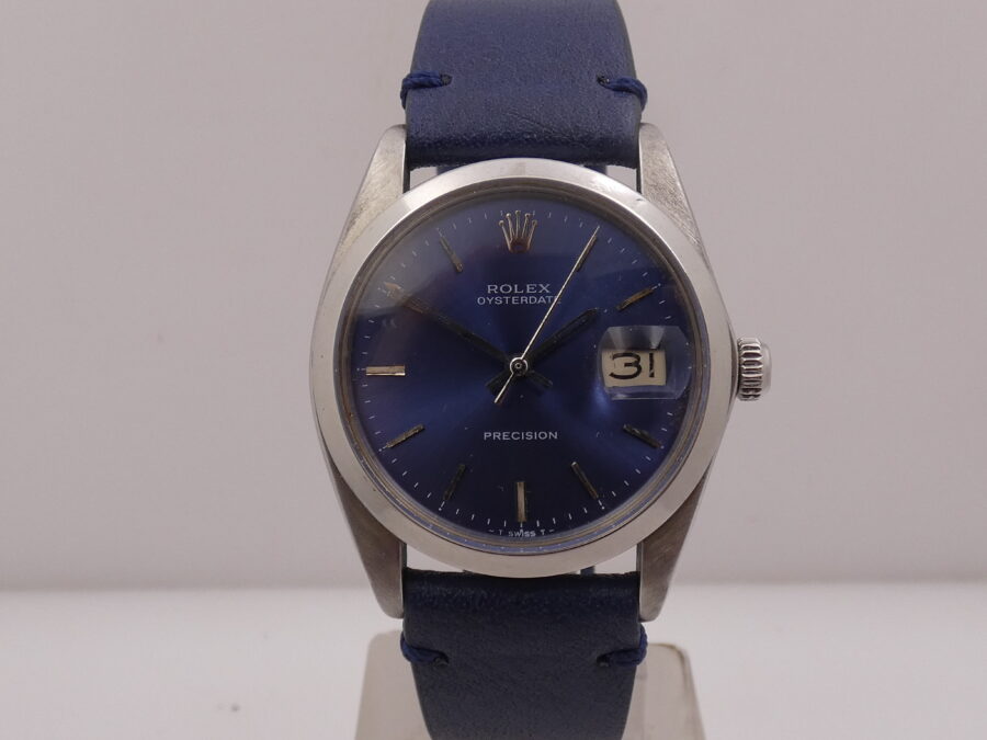 Rolex Oysterdate Precision 6694 Anno 1985 Blue Dial Carica Manuale Cal. 1225 Vintage - immagine 8