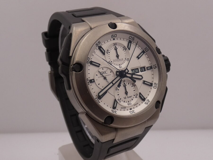 Cronografo IWC Ingenieur Double Titanio Rattrapante Split Second Day-Date IW3865 Automatico - immagine 8