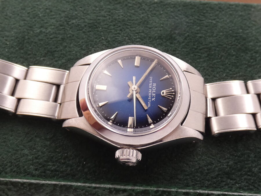 Rolex Oyster Perpetual Lady 6618 Blue Degradè Dial Anno 1969 Automatico Bracciale Oyster Acciaio - immagine 9