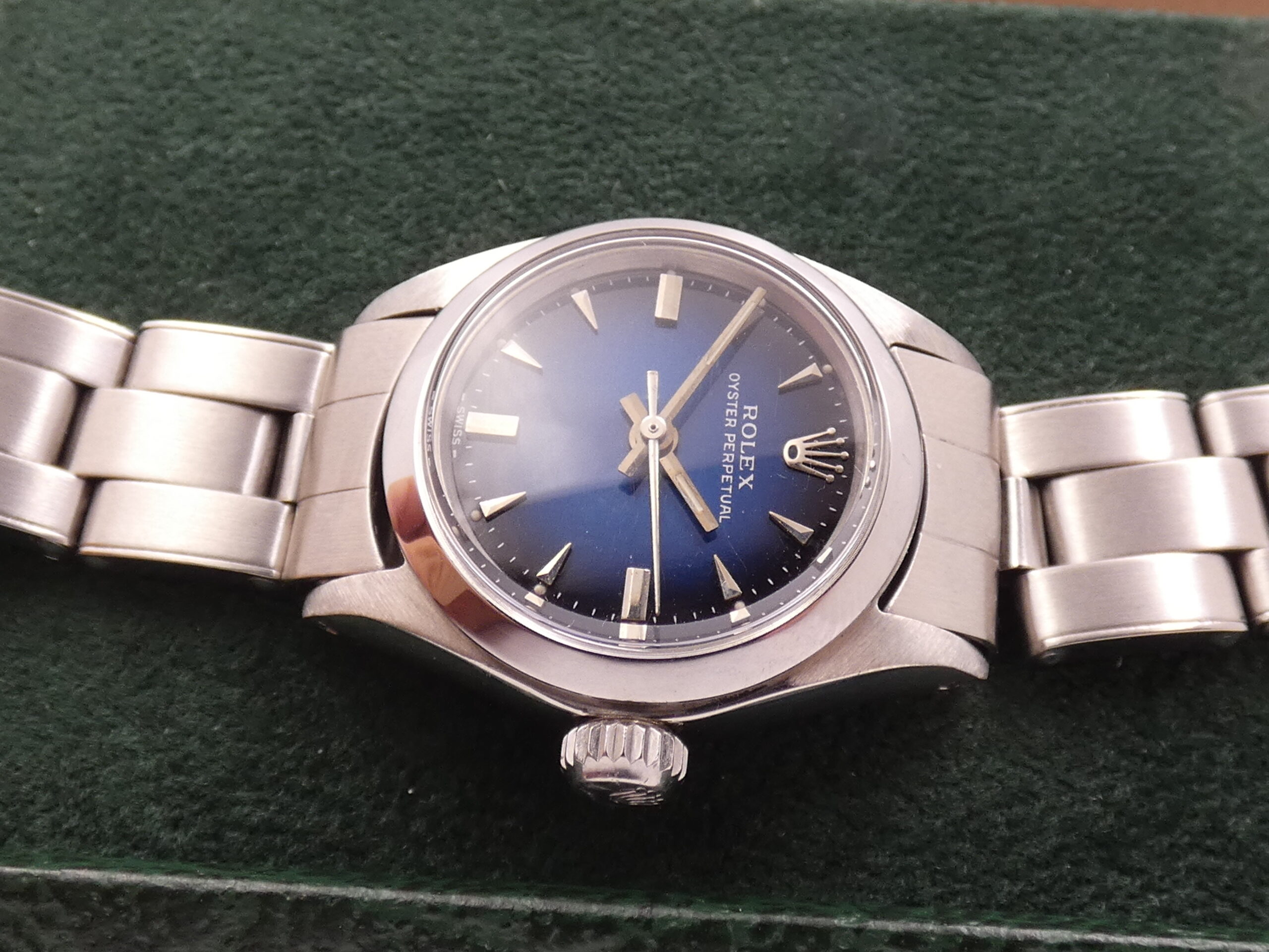 Rolex Oyster Perpetual Lady 6618 Blue Degradè Dial Anno 1969 Automatico Bracciale Oyster Acciaio - immagine 9