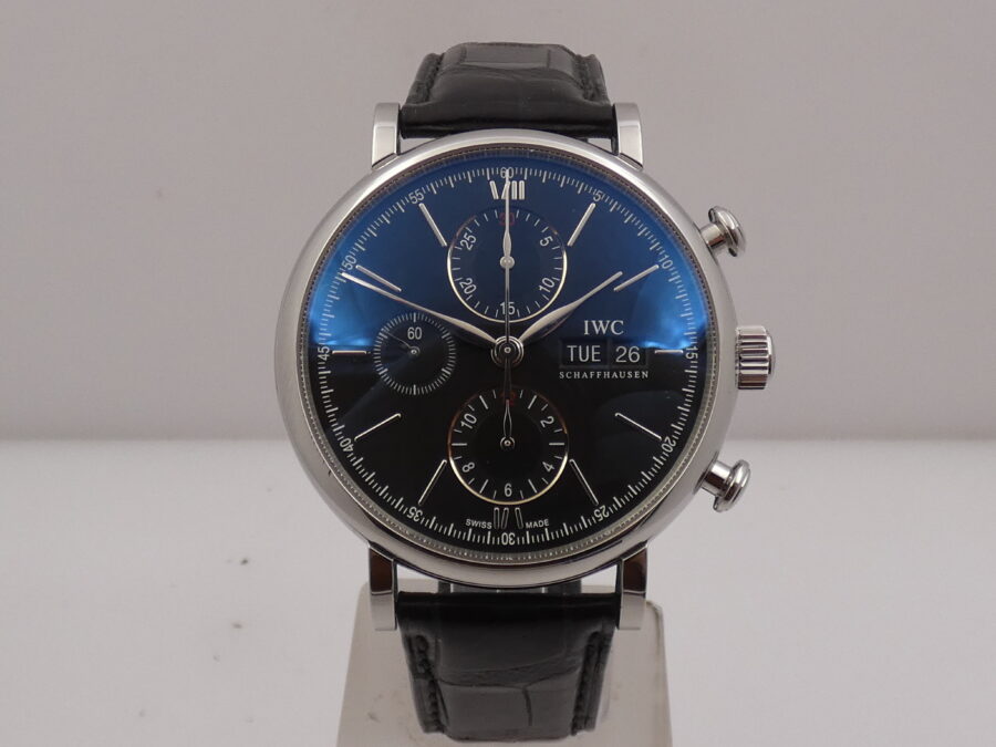 Cronografo IWC Portofino Day-Date IW3910 WITH PAPERS Anno 2017 Black Dial Automatico Acciaio - immagine 9