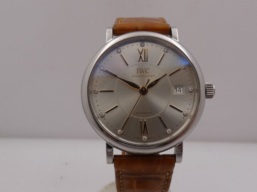 IWC Portofino Automatic 37mm DIAMOND DIAL With PAPERS Anno 2018 IW4581 Acciaio - immagine 9