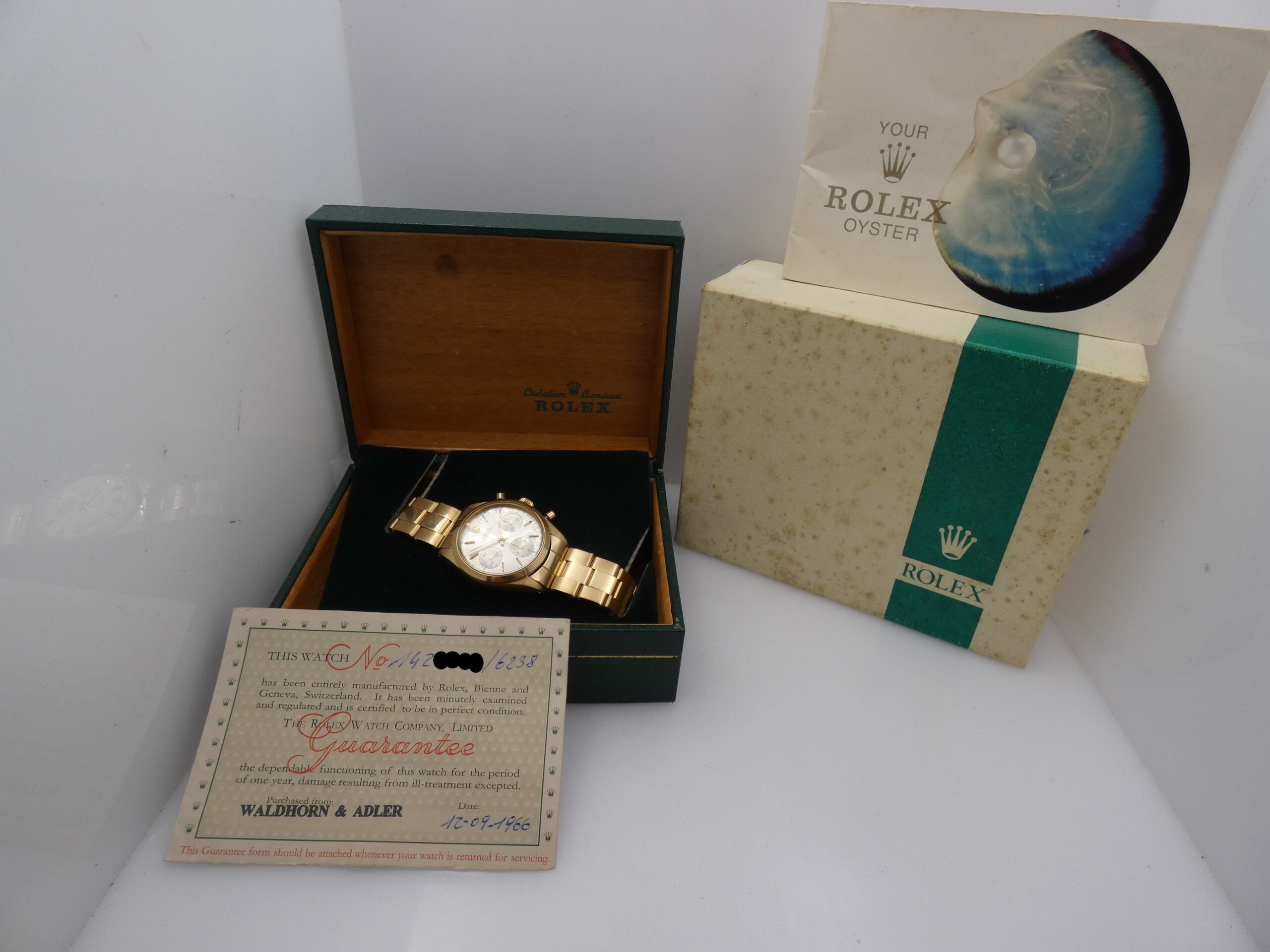 Rolex Chronograph Untouched PRE-DAYTONA 6238 ORO PIENO 18KT BOX&PAPERS ANNO 1966 MAI LUCIDATO - immagine 9