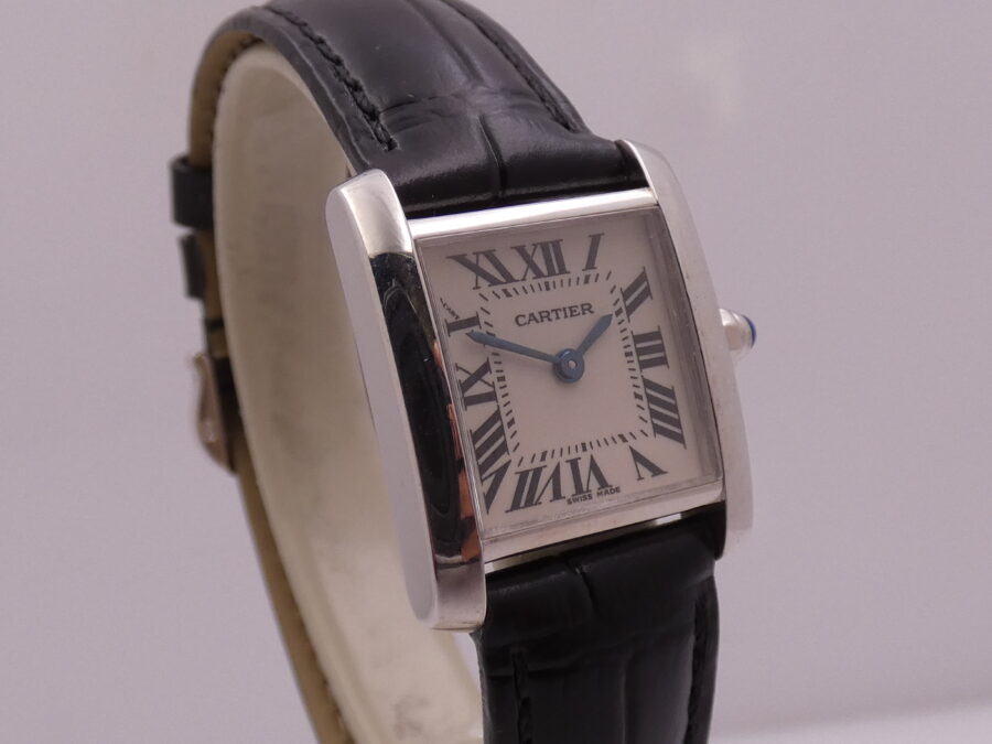 Cartier Tank Française Lady 2403 Oro Bianco 18Kt MINT CONDITION Anni 2000's - immagine 10