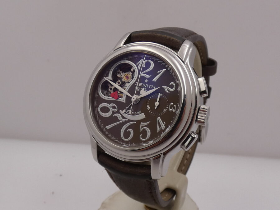 Zenith El Primero Chronomaster Lady WITH PAPERS Open Love Power Reserve Anno 2009 Automatico Acciaio - immagine 10