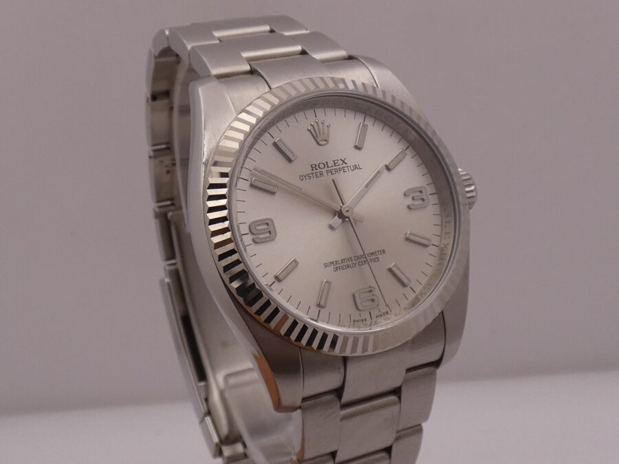 Rolex Oyster Perpetual 36 116034 Lunetta Oro Bianco 18Kt BOX&PAPERS Anno 2008 Automatico - immagine 9