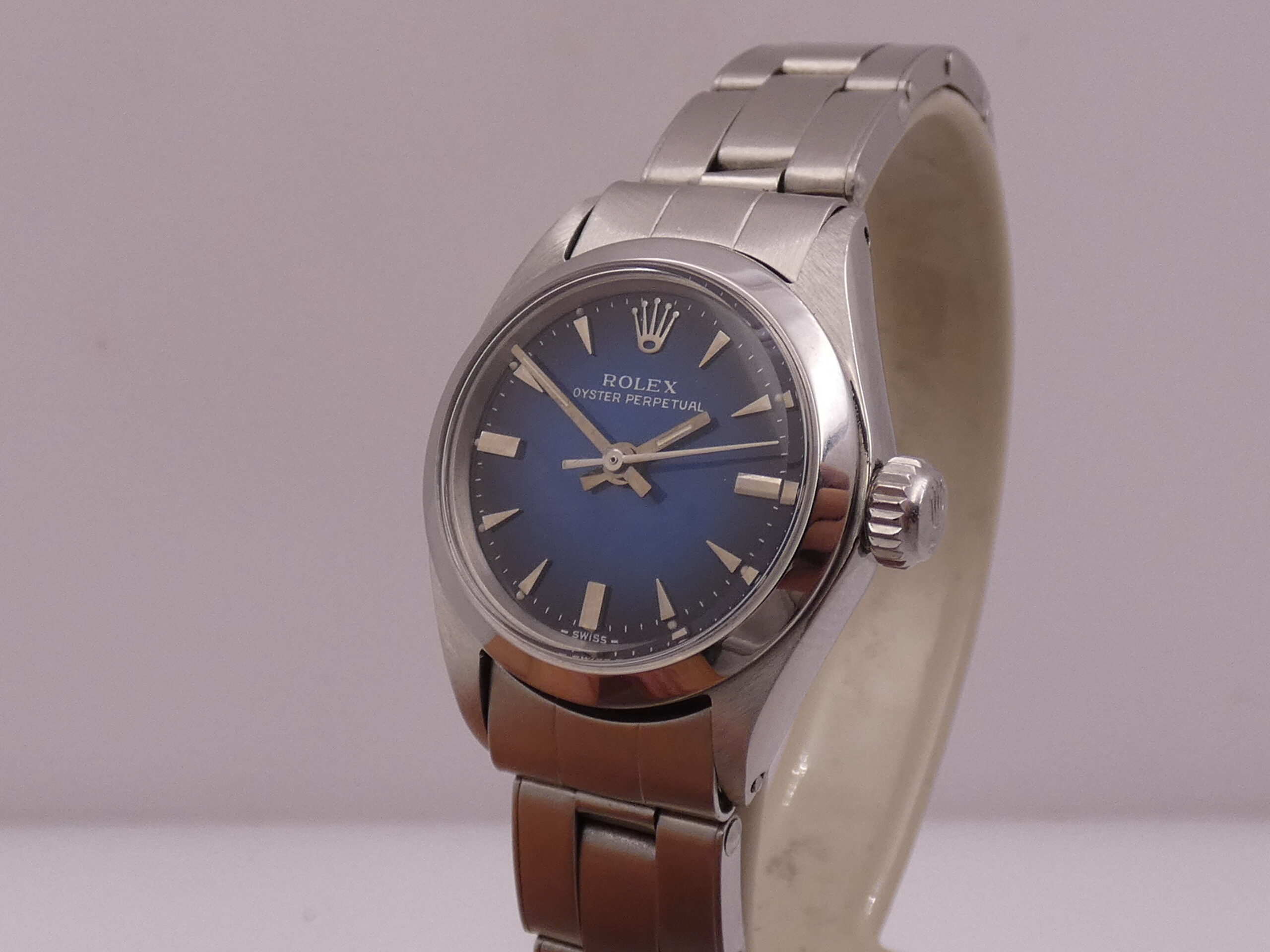 Rolex Oyster Perpetual Lady 6618 Blue Degradè Dial Anno 1969 Automatico Bracciale Oyster Acciaio - immagine 10
