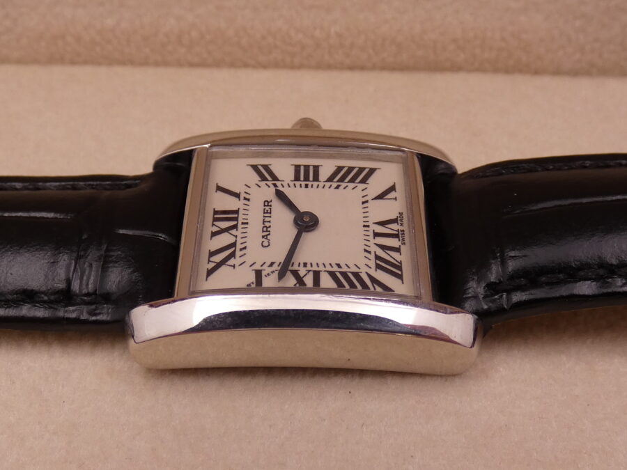 Cartier Tank Française Lady 2403 Oro Bianco 18Kt MINT CONDITION Anni 2000's - immagine 11