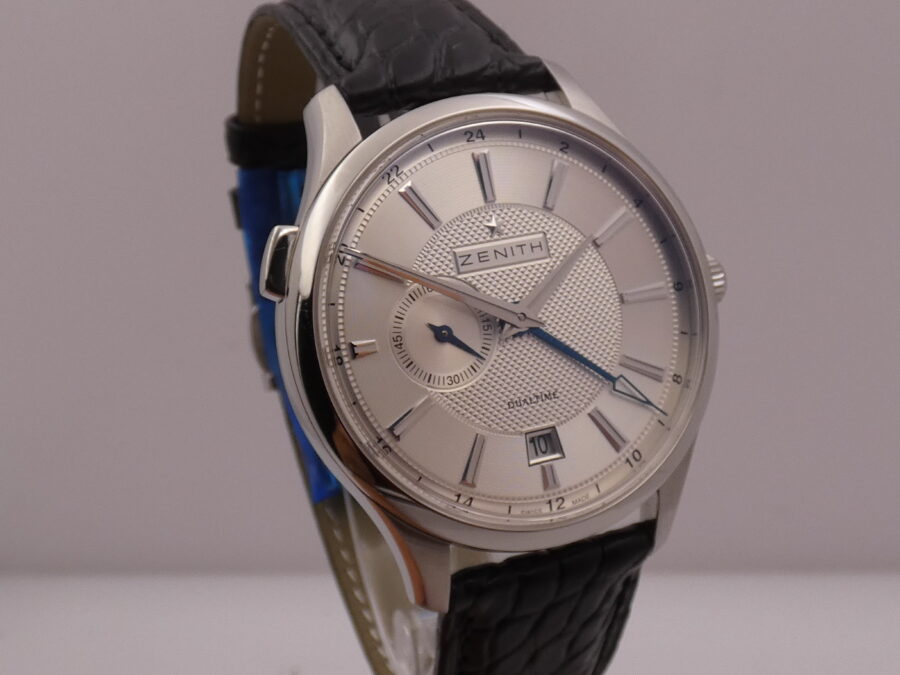 Zenith Elite Dual Time GMT 03.2130.682 LIKE NEW Honey Comb Dial Automatico Acciaio - immagine 11