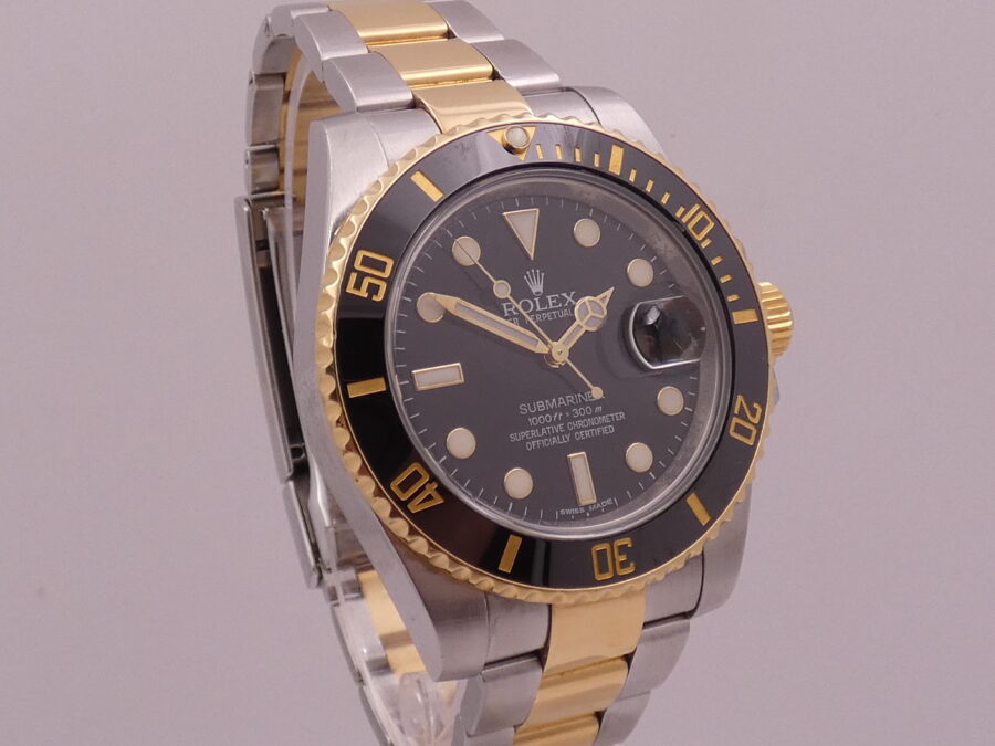 Rolex Submariner Date 116613LN Oro massiccio & Acciaio 18Kt BOX&PAPERS Anno 2011 Automatico - immagine 11