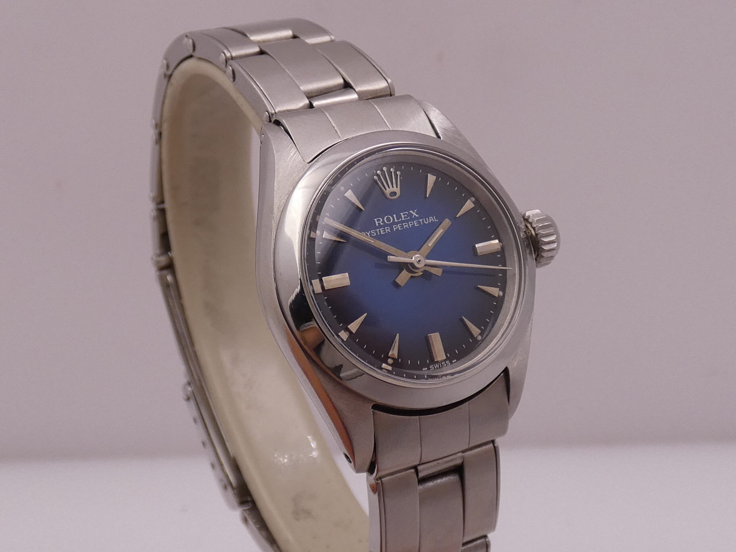 Rolex Oyster Perpetual Lady 6618 Blue Degradè Dial Anno 1969 Automatico Bracciale Oyster Acciaio - immagine 11