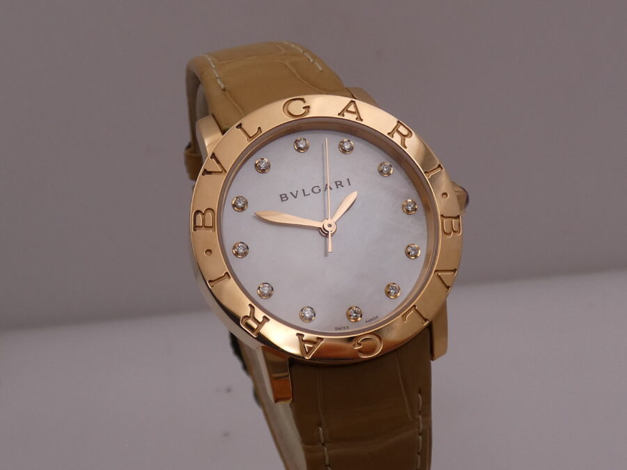 Bulgari Bulgari N.O. S. Oro Rosa 18Kt M.O.P. & DIAMOND Dial Automatic BOX&PAPERS New Old Stock BBLP33G WOMEN WATCH For Ladies - immagine 11