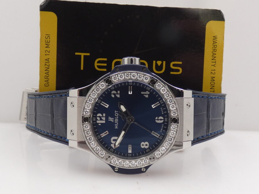 Hublot Big Bang 38 mm Blue Diamonds 1.37ct. Acciaio 361.SX.7170.LR.1204 For Ladies Wonderful Watch - immagine 2