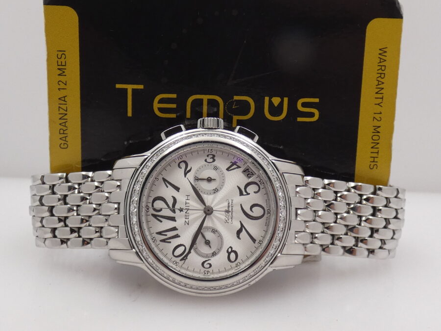 Cronografo Zenith El Primero Star Chronometre With PAPERS Diamonds Bezel Automatico Braccialato Ladies - immagine 2