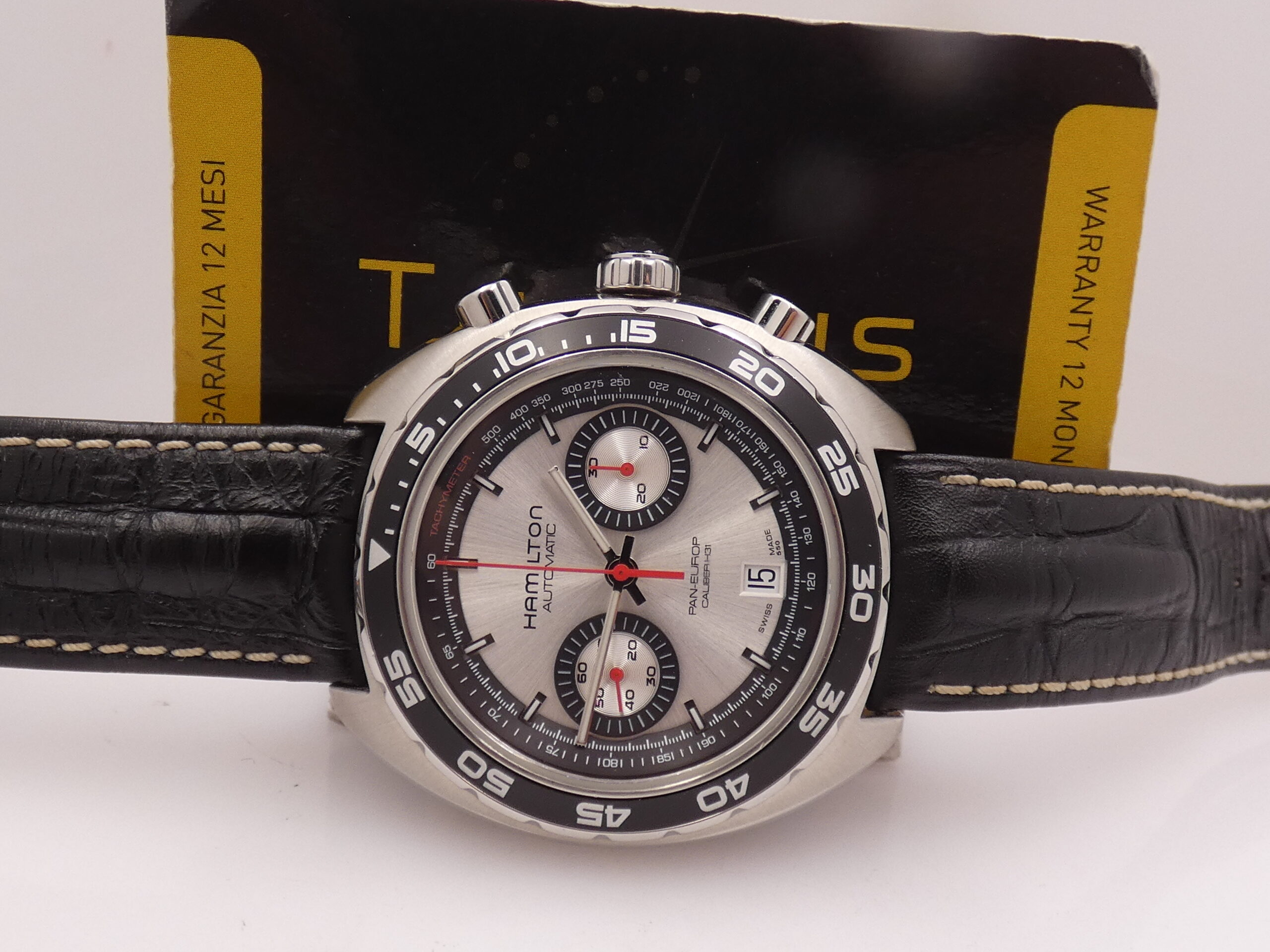 Cronografo Hamilton Pan Europ Bicompax 45mm LIKE NEW BOX&PAPERS Automatico Acciaio Ref. H357567 - immagine 2