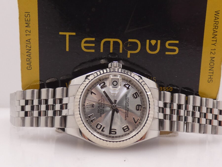 Rolex Datejust 31 MID-SIZE Jubilee 178274 Lunetta Oro Bianco 18Kt Anno 2008 Circulaire Soleil Dial Automatico - immagine 2