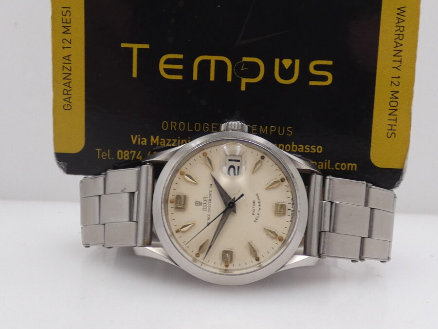 Tudor By Rolex Tuxedo 7951 Prince Oysterdate 34mm ANNO 1956 Automatico Butterfly Bracciale Rivettato - immagine 2