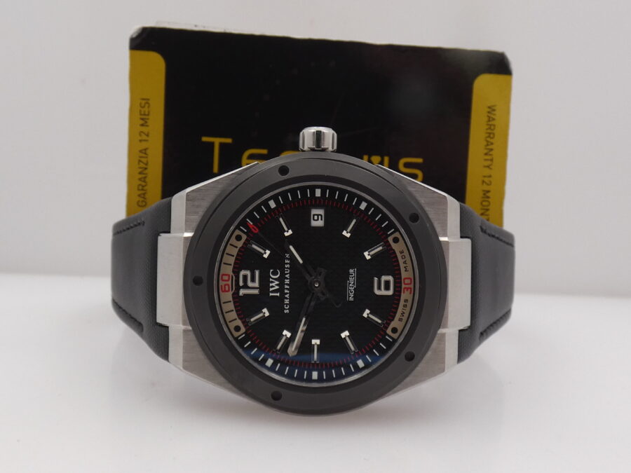 IWC Ingenieur Automatic IW3234 With PAPERS Lunetta Nera In Ceramica Acciaio - immagine 2