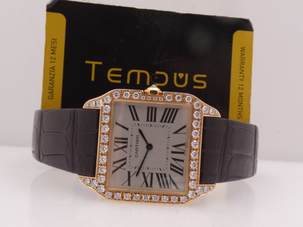 Cartier Santos Dumont 2650 Large Model Oro Rosa 18Kt Diamond Set TOP CONDITION Manuale