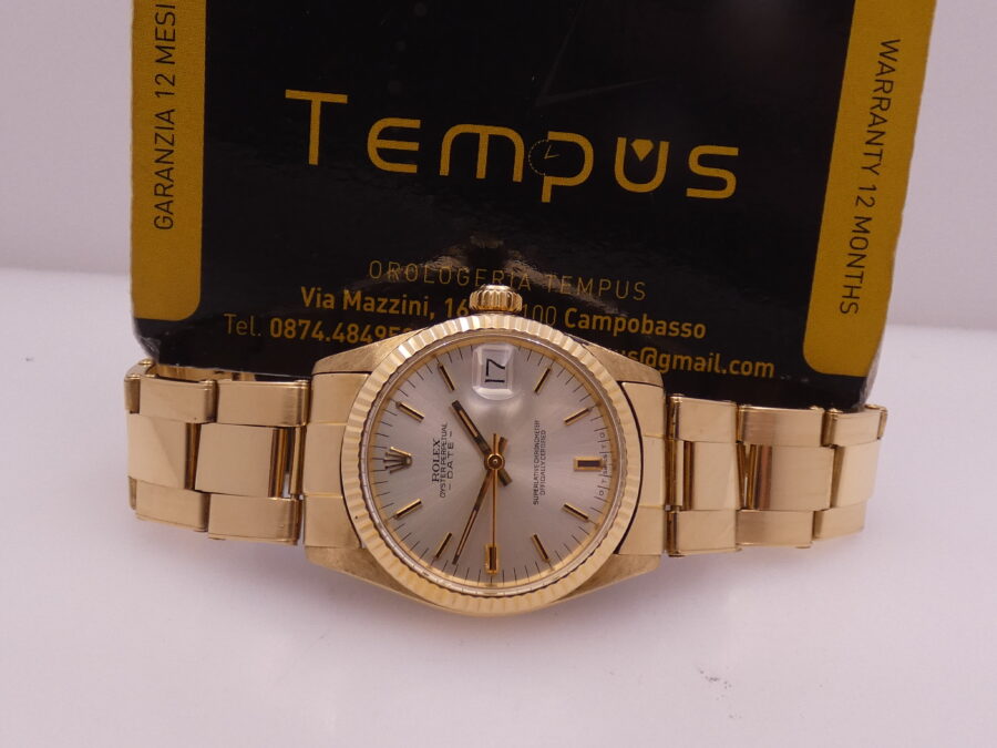 Rolex Oyster Perpetual Date Mid-Size 6827 SIGMA DIAL Oro Massiccio 18Kt ANNO 1975 Bracciale Rivettato Automatico JUST SERVICED - immagine 2