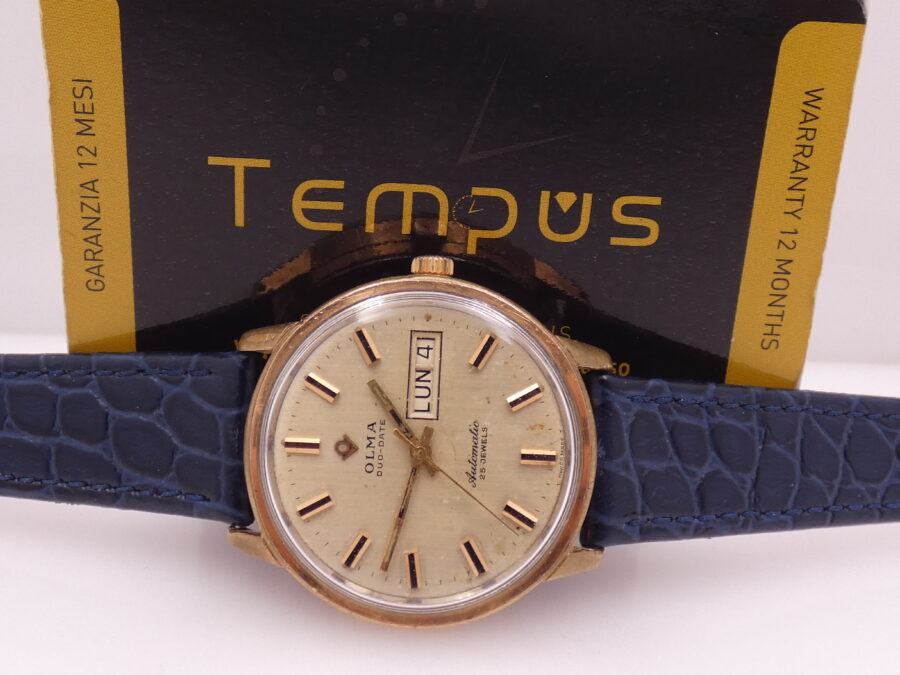 Olma Duo Date Automatic Laminato Oro Rosa 18Kt Anni 60's Vintage - immagine 2