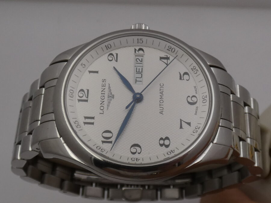 Longines Master Collection DayDate 38,5mm Honeycomb Dial Automatico L2.755.4 Braccialato Acciaio
