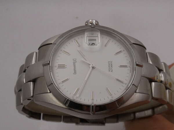 Eberhard & Co. Aquadate Automatico 35mm 41007 White Dial Braccialato Acciaio ANNI 2000