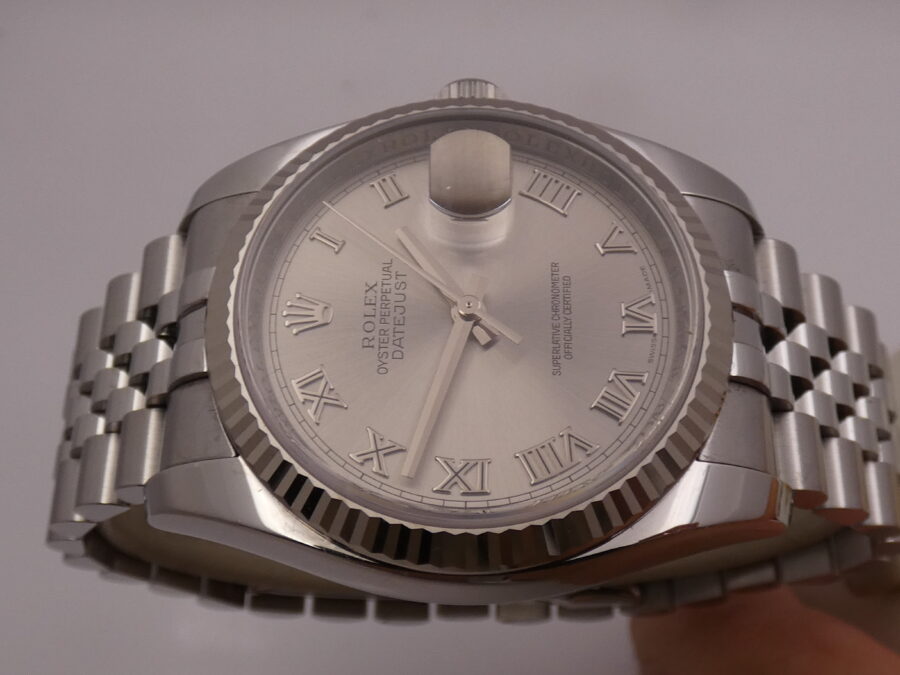 Rolex Datejust 36 116234 Lunetta Oro Bianco 18Kt BOX&PAPERS Anno 2009 Mai Lucidato TOP CONDITION Automatico Acciaio Bracciale Jubilee