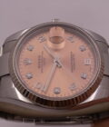 Rolex Oyster Perpetual Date 115234 Factory Salmon Diamond Dial With BOX Lunetta Oro Bianco 18Kt ANNO 2015 Automatico Acciaio