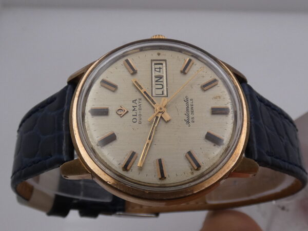 Olma Duo Date Automatic Laminato Oro Rosa 18Kt Anni 60's Vintage
