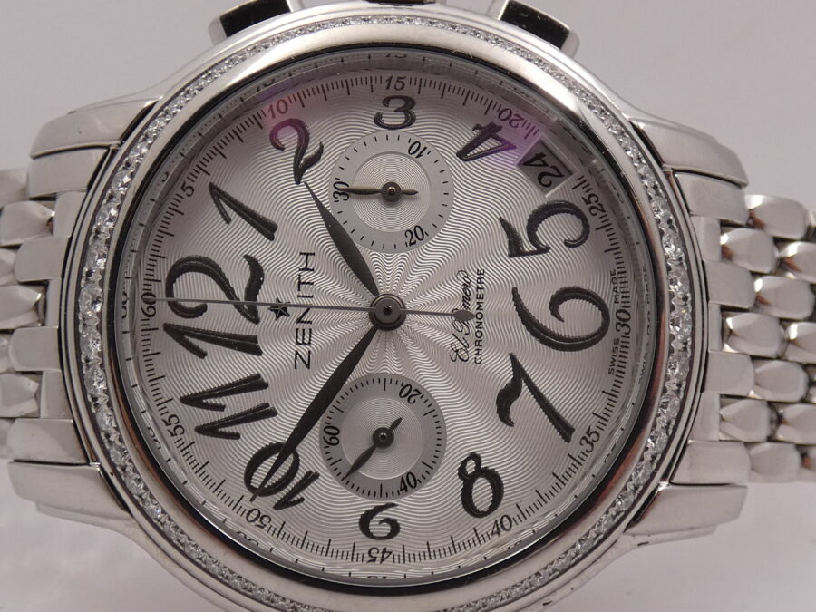 Cronografo Zenith El Primero Star Chronometre With PAPERS Diamonds Bezel Automatico Braccialato Ladies - immagine 12