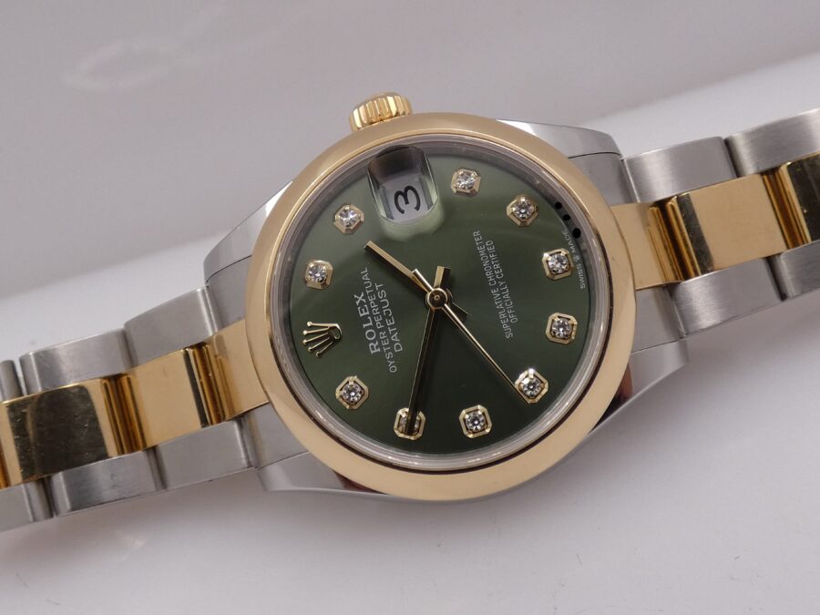 Rolex Datejust 31 Mid-Size ROLESOR 278243G GREEN DIAMONDS DIAL Anno 2021 BOX&PAPERS TOP CONDITION Automatico For Ladies - immagine 11