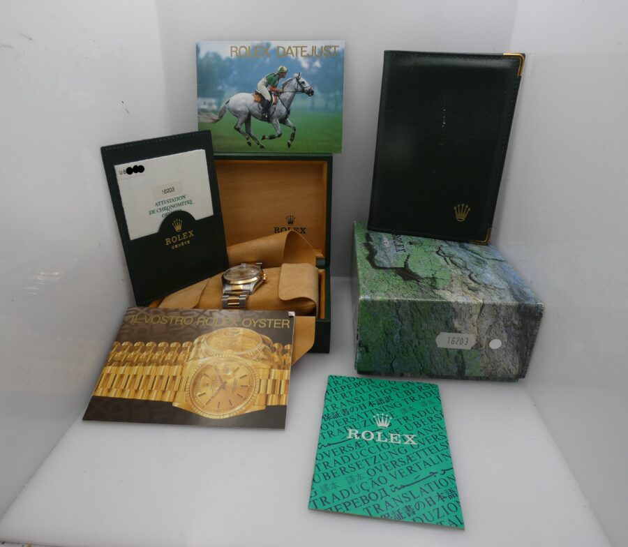 Rolex Datejust 16203 N.O.S. BOX&PAPERS Italia NO HOLES Acciaio & Oro 18Kt Anno 1999 MAI INDOSSATO Automatico - immagine 11